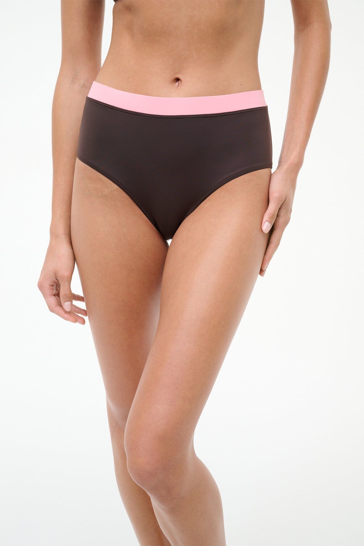 DEVON HIGH RISE BIKINI BOTTOM | DARK CHOCOLATE MULTI